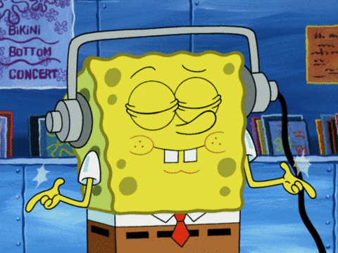 iHeartRadio advertising: spongebob listening to music