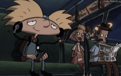 Hey Arnold - Arnold listening to music GIF